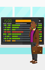 Image showing Man looking at schedule board.