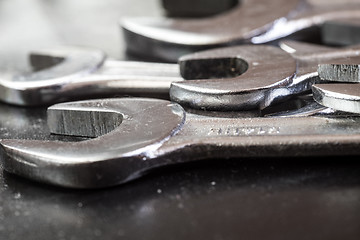 Image showing The wrench steel tools for repair close up