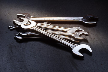 Image showing The wrench steel tools for repair