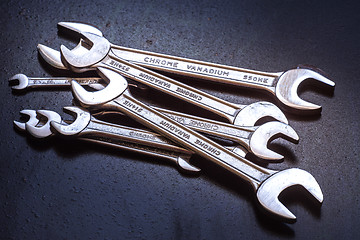 Image showing The wrench steel tools for repair