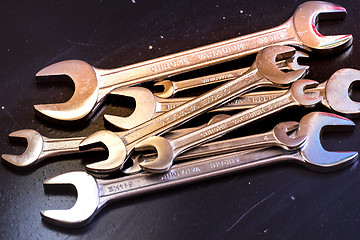 Image showing The wrench steel tools for repair