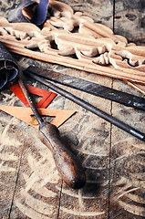 Image showing Set woodworking tool