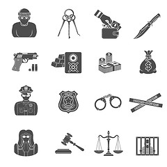 Image showing Crime and Punishment Icons Set