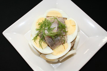 Image showing Pickled herring sandwich