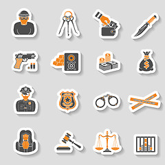 Image showing Crime and Punishment Icons Sticker Set