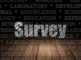 Image showing Science concept: Survey in grunge dark room