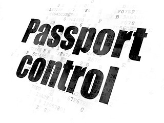 Image showing Vacation concept: Passport Control on Digital background