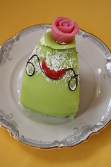 Image showing Marzipan gateau