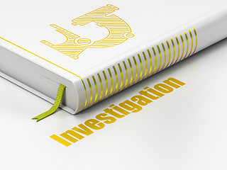 Image showing Science concept: book Microscope, Investigation on white background