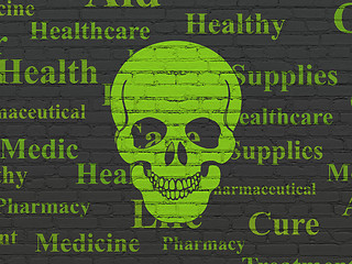 Image showing Health concept: Scull on wall background