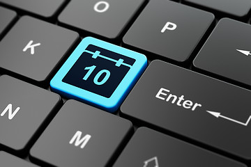 Image showing Timeline concept: Calendar on computer keyboard background