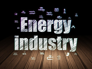 Image showing Manufacuring concept: Energy Industry in grunge dark room