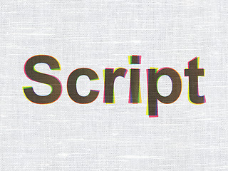 Image showing Database concept: Script on fabric texture background