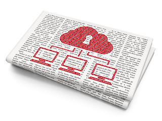 Image showing Cloud computing concept: Cloud Network on Newspaper background