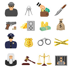 Image showing Crime and Punishment Flat Icons