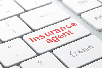 Image showing Insurance concept: Insurance Agent on computer keyboard background