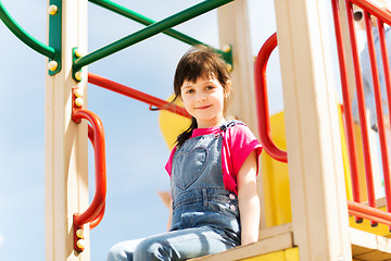 Image showing happy little girl on children playground