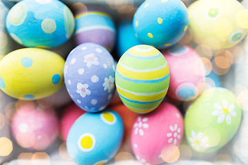 Image showing close up of colored easter eggs