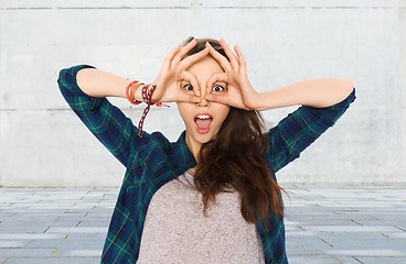 Image showing happy teenage girl making face and having fun