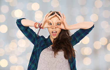 Image showing happy teenage girl making face and having fun