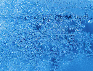 Image showing Ice pattern on winter glass