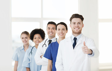 Image showing group of happy doctors at hospital