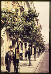 Image showing Original vintage colour slide from 1960s, young woman poses in a