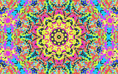 Image showing Bright abstract concentric mosaic pattern