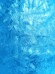 Image showing Ice pattern on winter glass