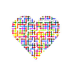 Image showing Abstract love symbol with bright color pattern 