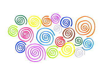 Image showing Abstract colorful curl shapes on white