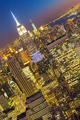 Image showing New York City Manhattan downtown skyline.