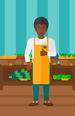 Image showing Friendly supermarket worker.