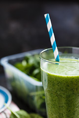 Image showing Green smoothie in glass