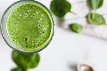 Image showing Green smoothie in the glass