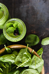 Image showing Green smoothie in the jar