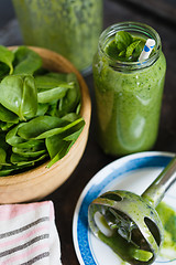 Image showing Green smoothie in the jar