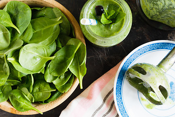 Image showing Green smoothie in the jar