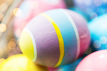 Image showing close up of colored easter eggs