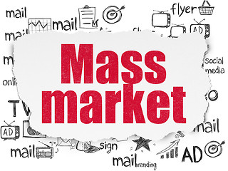 Image showing Marketing concept: Mass Market on Torn Paper background