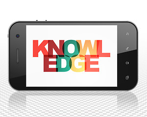 Image showing Learning concept: Smartphone with Knowledge on  display