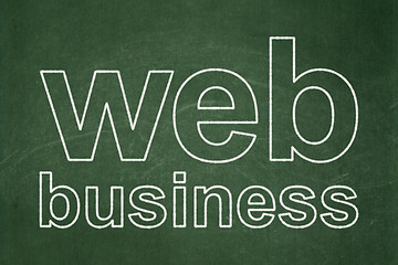 Image showing Web design concept: Web Business on chalkboard background