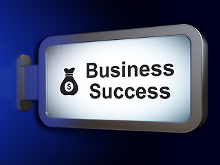 Image showing Finance concept: Business Success and Money Bag on billboard background