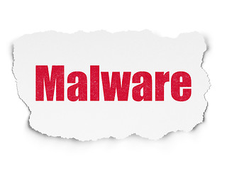 Image showing Safety concept: Malware on Torn Paper background