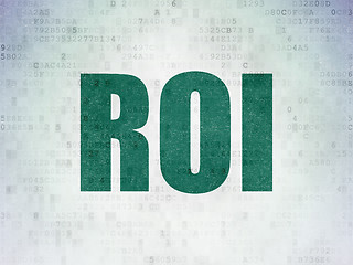 Image showing Business concept: ROI on Digital Paper background