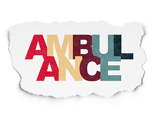 Image showing Healthcare concept: Ambulance on Torn Paper background