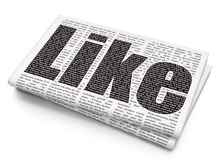 Image showing Social media concept: Like on Newspaper background