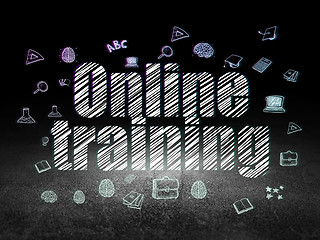 Image showing Education concept: Online Training in grunge dark room