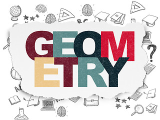 Image showing Learning concept: Geometry on Torn Paper background