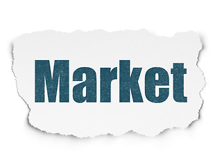 Image showing Advertising concept: Market on Torn Paper background